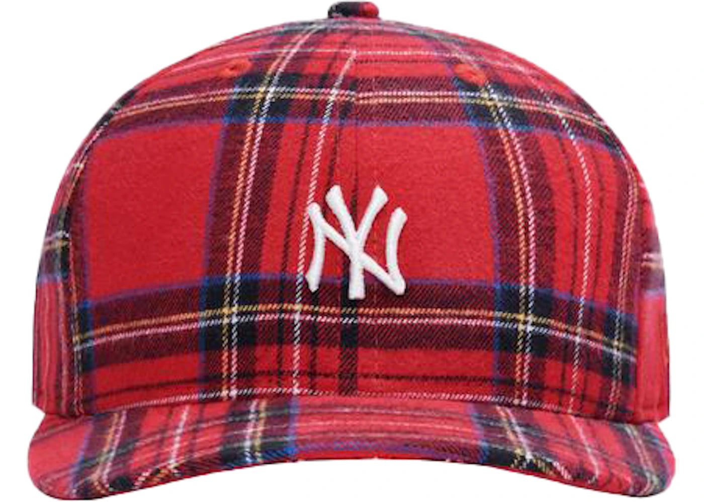 Kith x New York Yankees Plaid New Era Cap Red/Multi