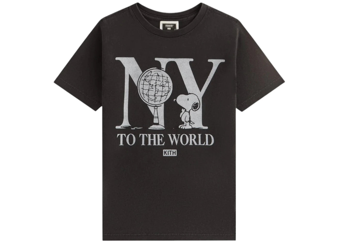 Kith x Peanuts Kids New York To The World Vintage Tee Black