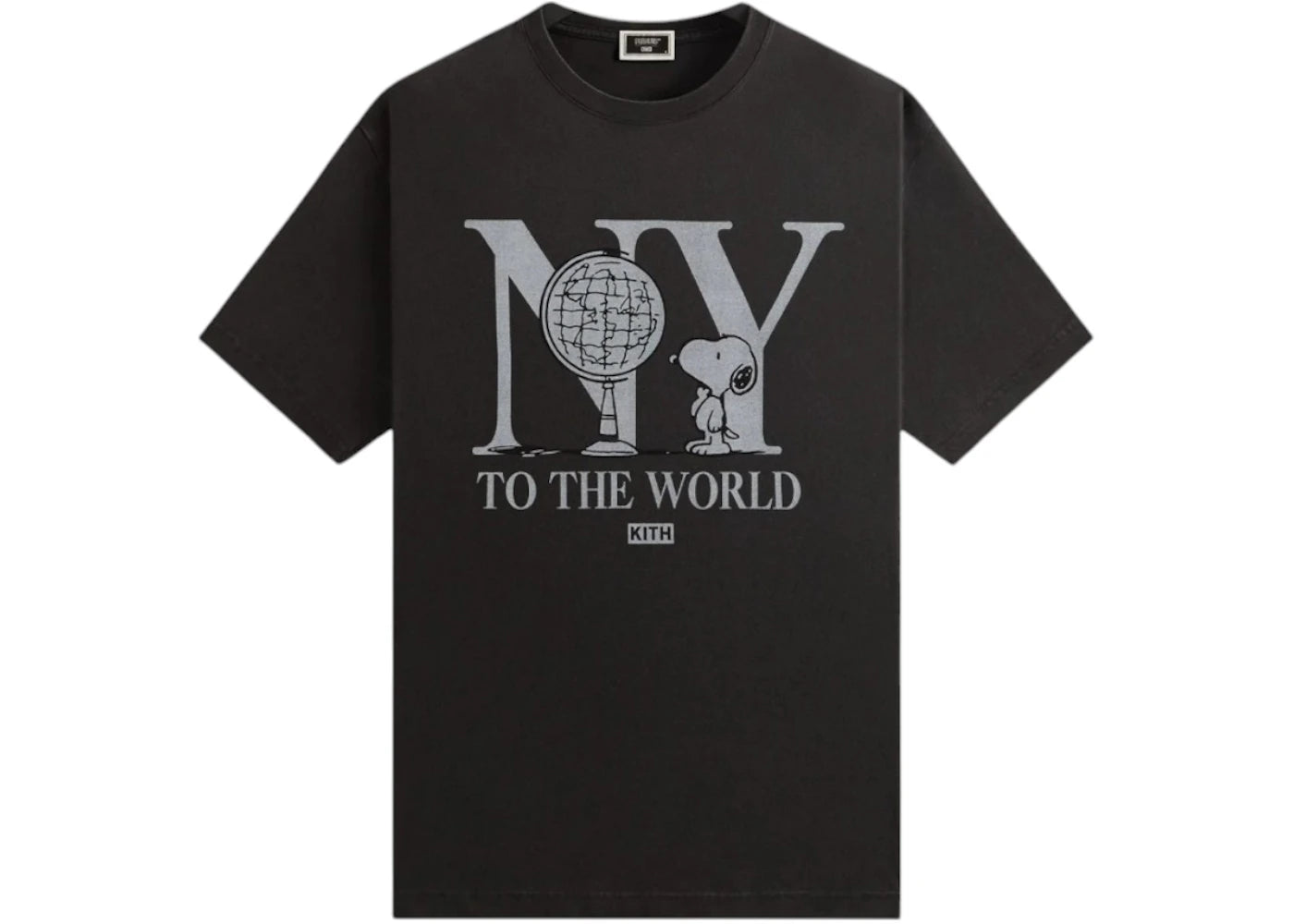 Kith x Peanuts New York To The World Vintage Tee Black