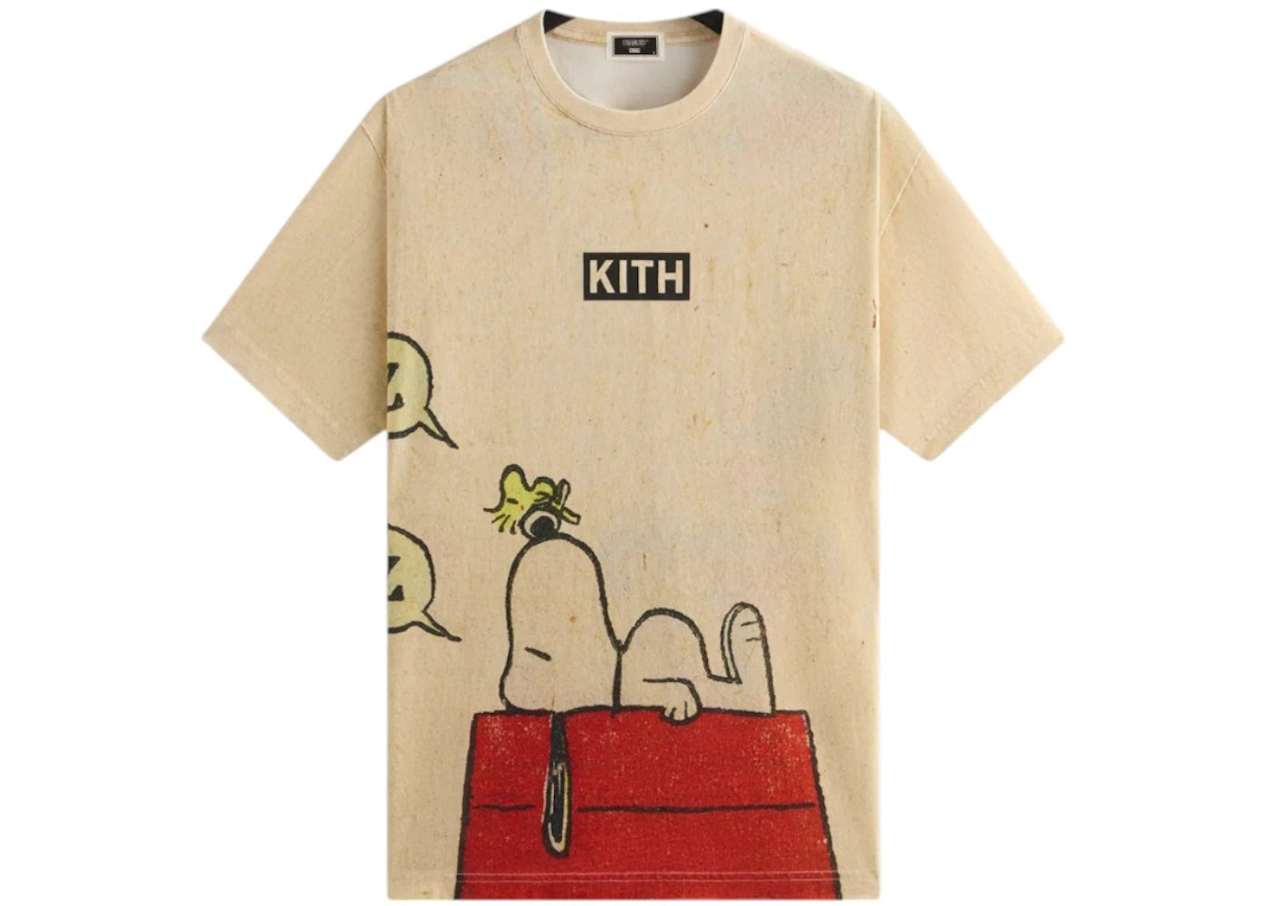 Kith x Peanuts Sleeping Doghouse Comic Vintage Tee Sandrift