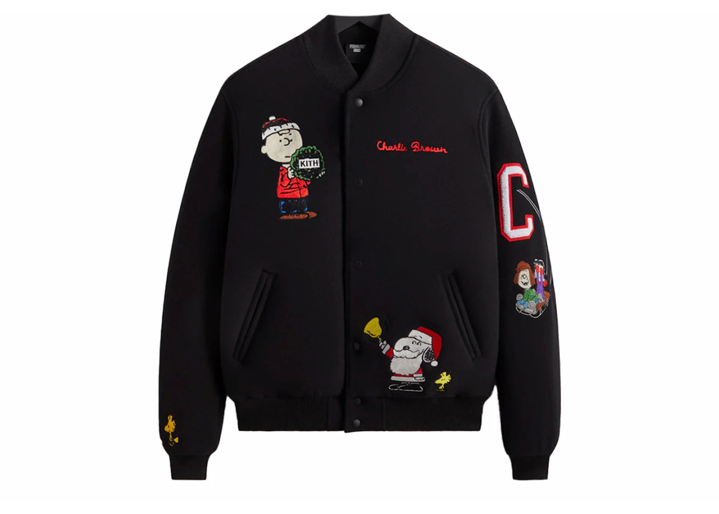 Kith x Peanuts Varsity Jacket Black