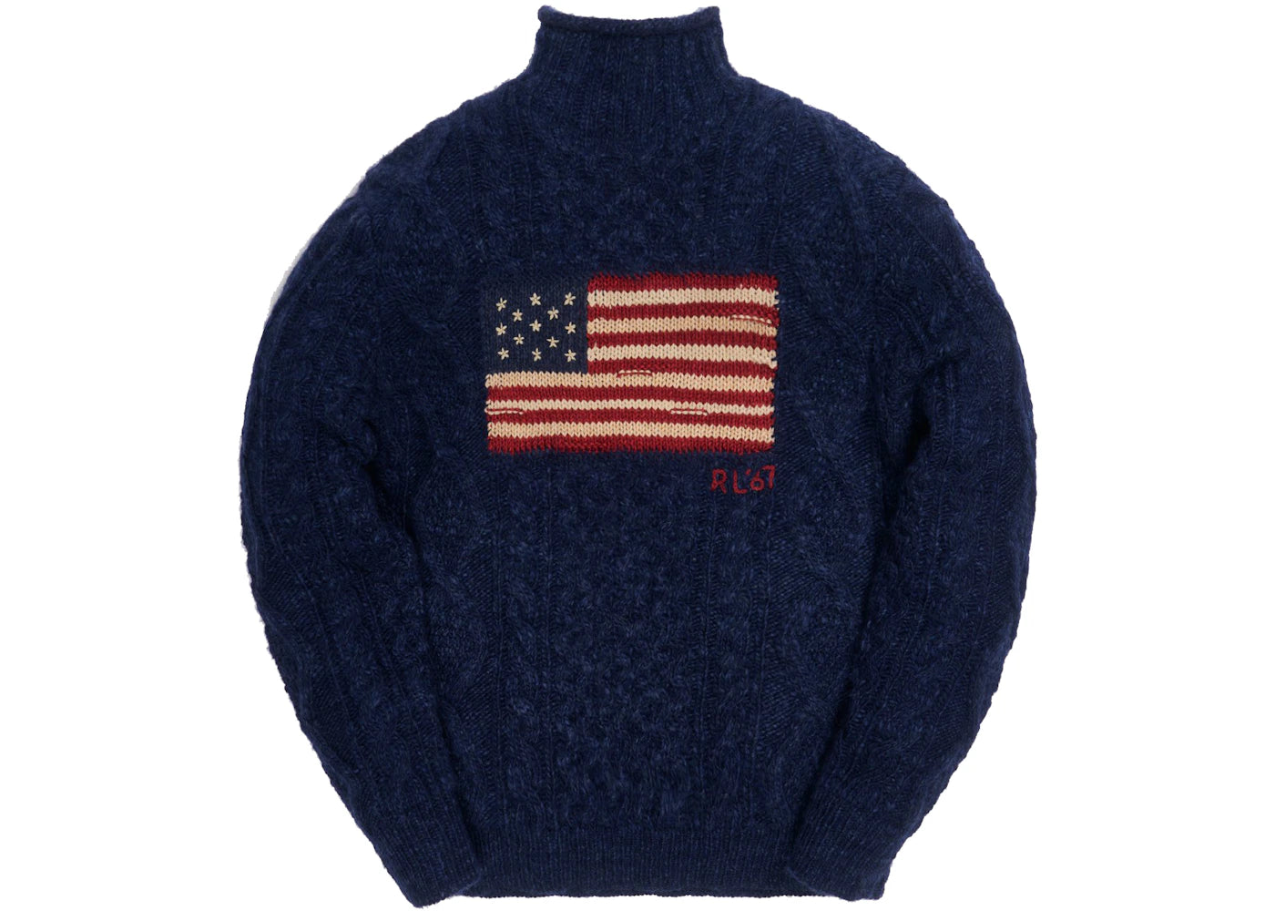 Kith x Polo Ralph Lauren Marled Flag Roll Neck Crewneck Navy Melange