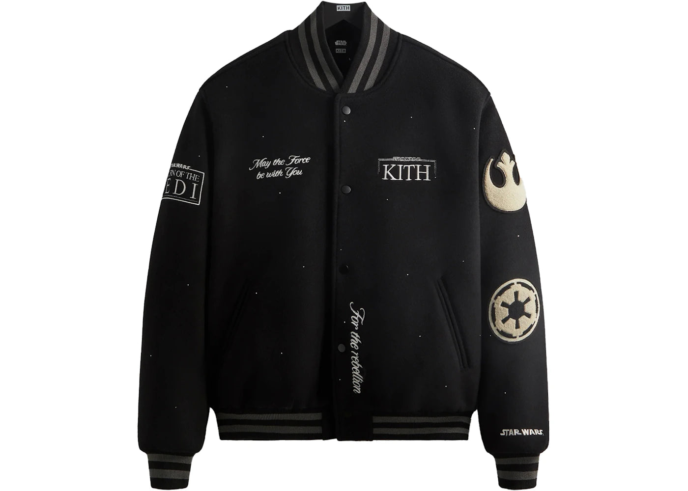 Kith x STAR WARS Swarovski Crystals Anniversary Varsity Jacket Black