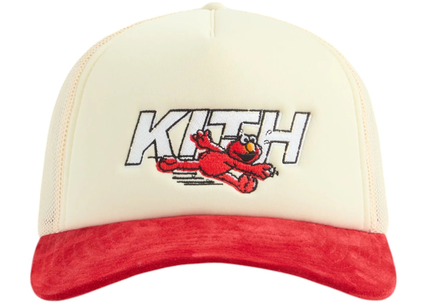 Kith x Sesame Street Fast Elmo Nolan Trucker Cap Sandrift