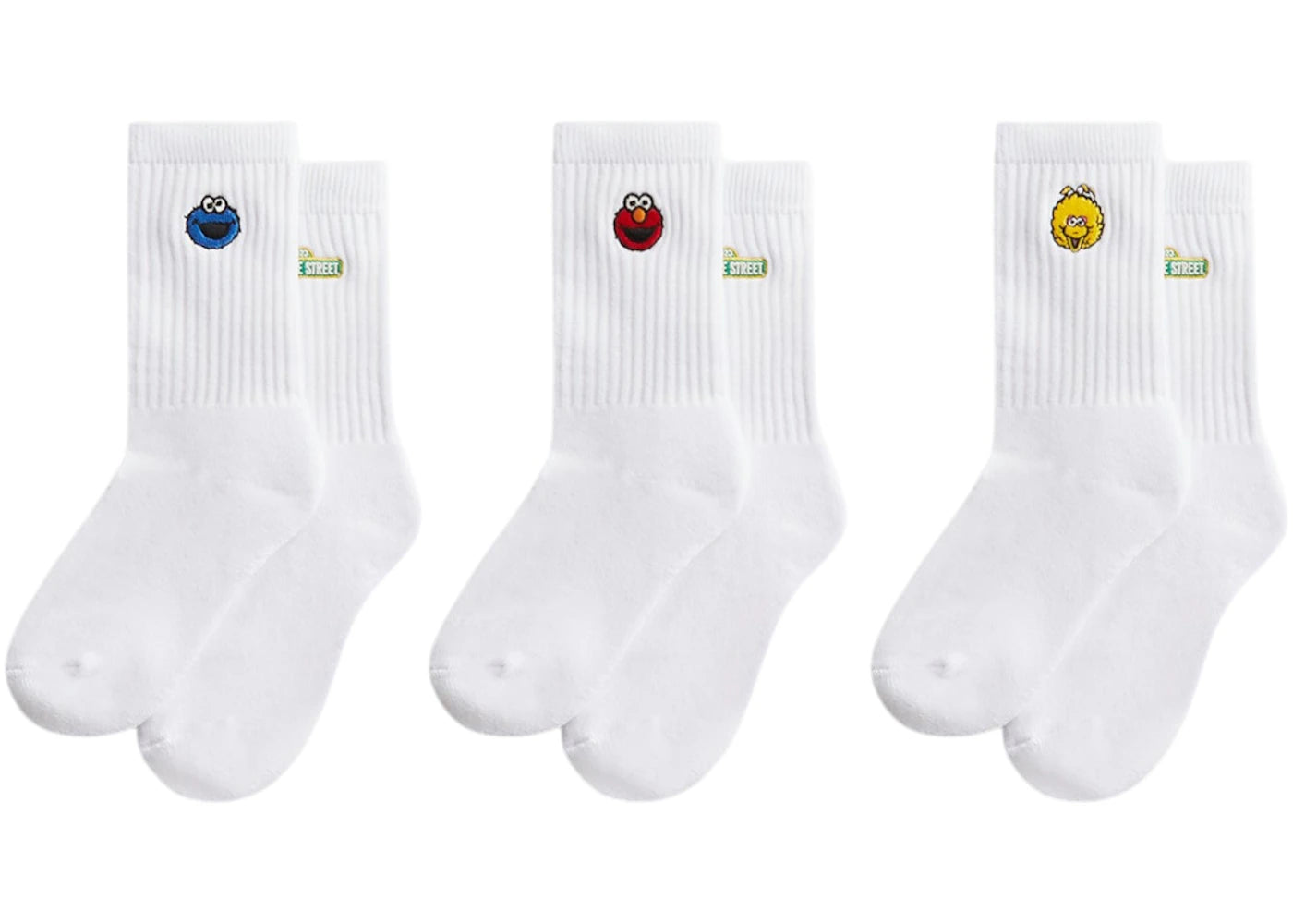 Kith x Sesame Street Kids Crew Socks (3 Pack) White