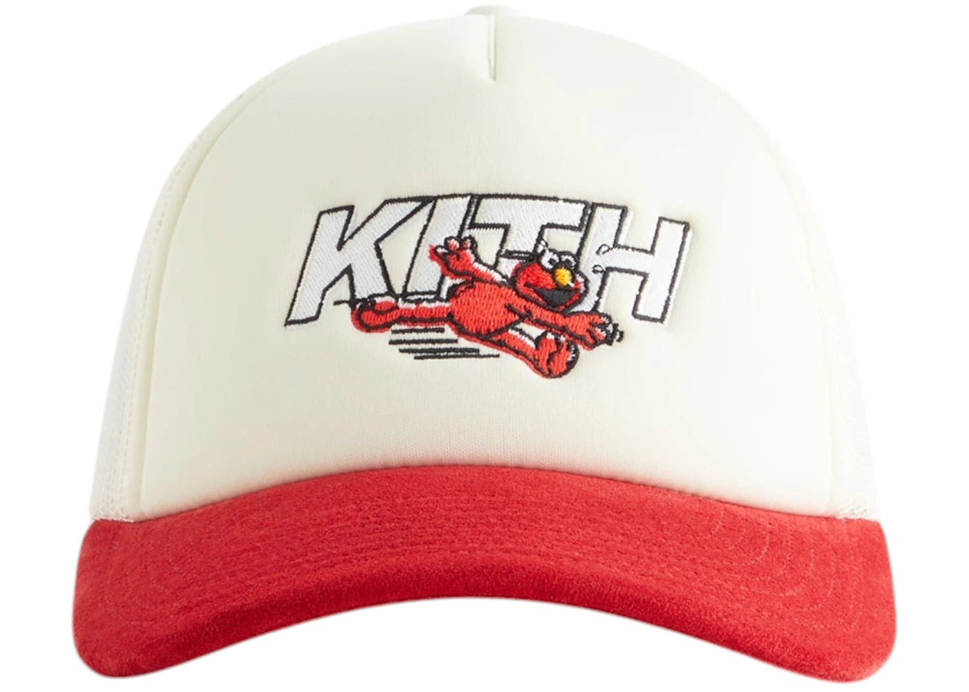 Kith x Sesame Street Kids Elmo Trucker Hat Sandrift