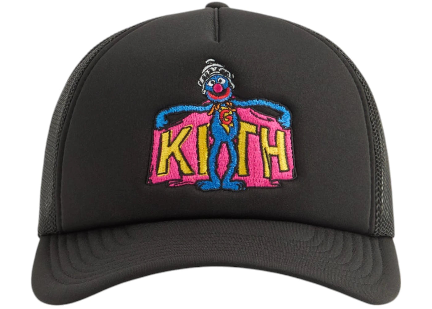 Kith x Sesame Street Super Grover Nolan Trucker Cap Black