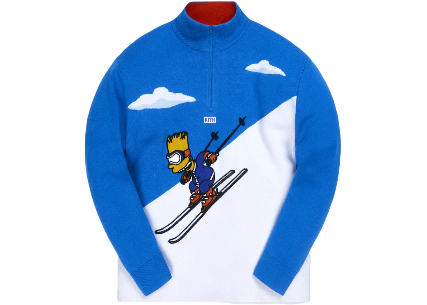 Kith x The Simpsons Bart Quarter Zip Ski Sweater Blue/Multi