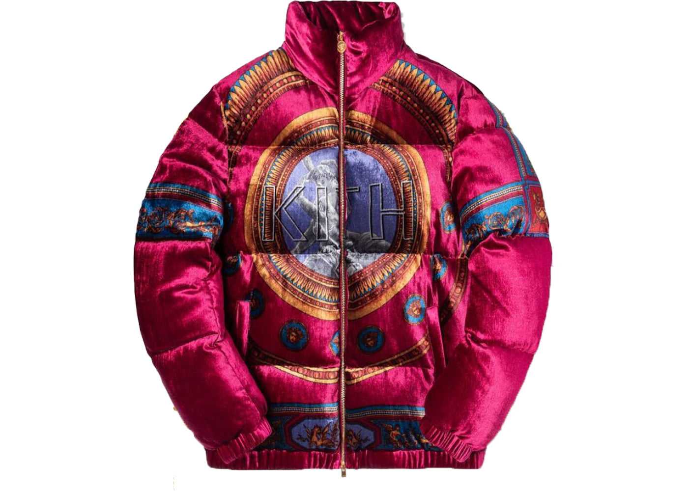 Kith x Versace Velour Down Jacket Burgundy