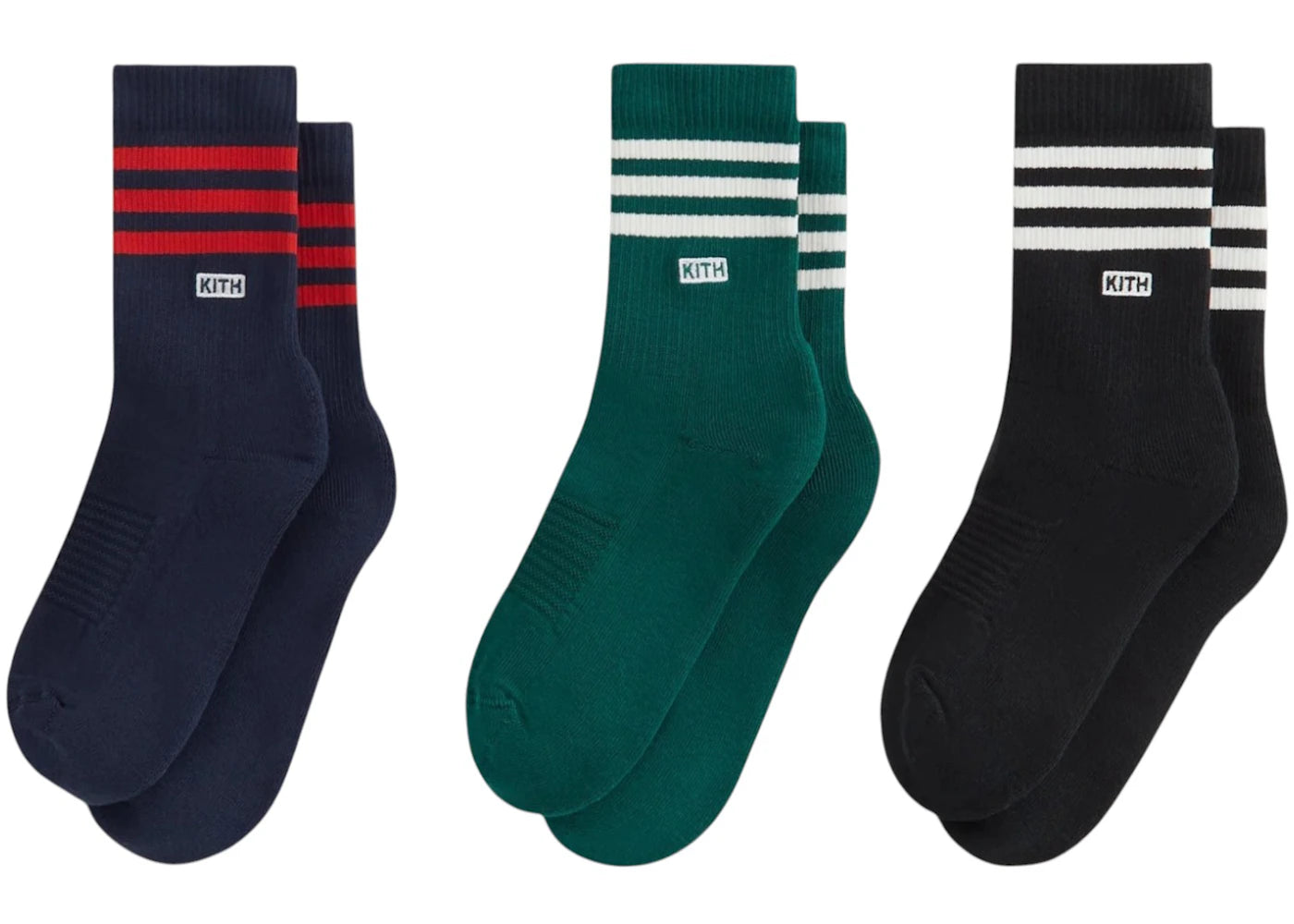 Kith x adidas Football Socks (Set of 3) Blue/Black/Green