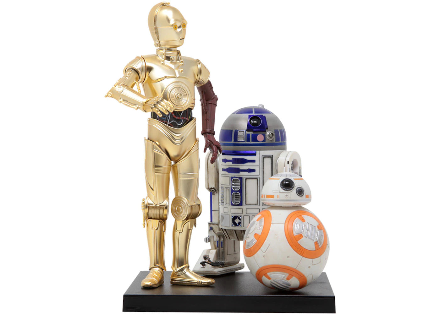 Kotobukiya ARTFX+ Star Wars The Force Awakens R2-D2 And C-3PO With BB-8 Figure Gold & White