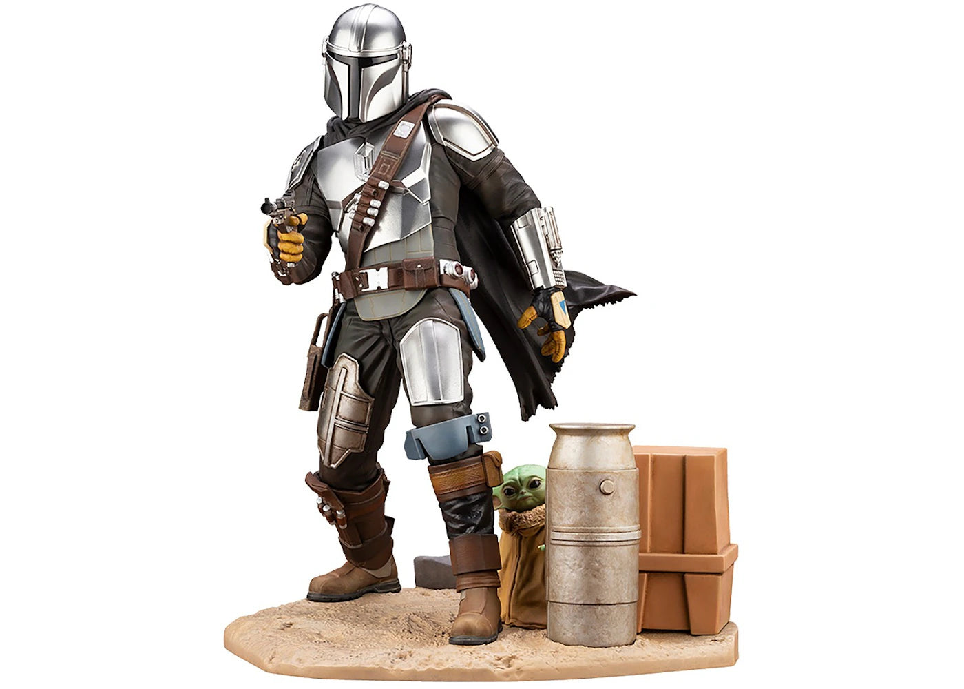 Kotobukiya Artfx Star Wars The Mandalorian And The Child Statue Figure Silver