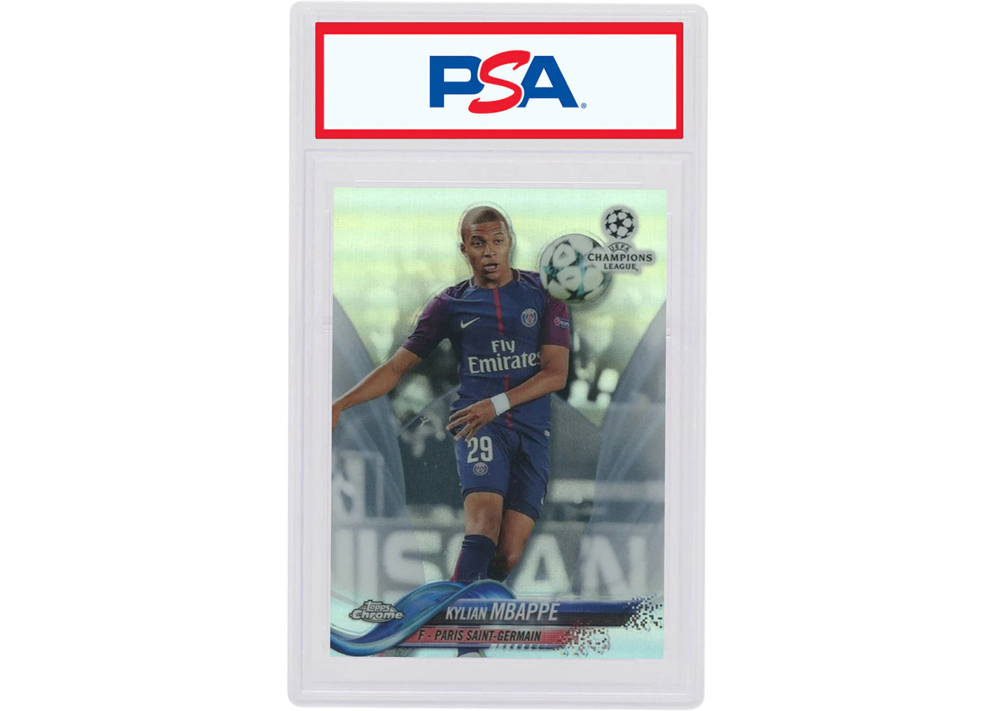 Kylian Mbappe 2017 Topps Chrome UEFA Champions League Refractor #41 (PSA or BGS Graded)