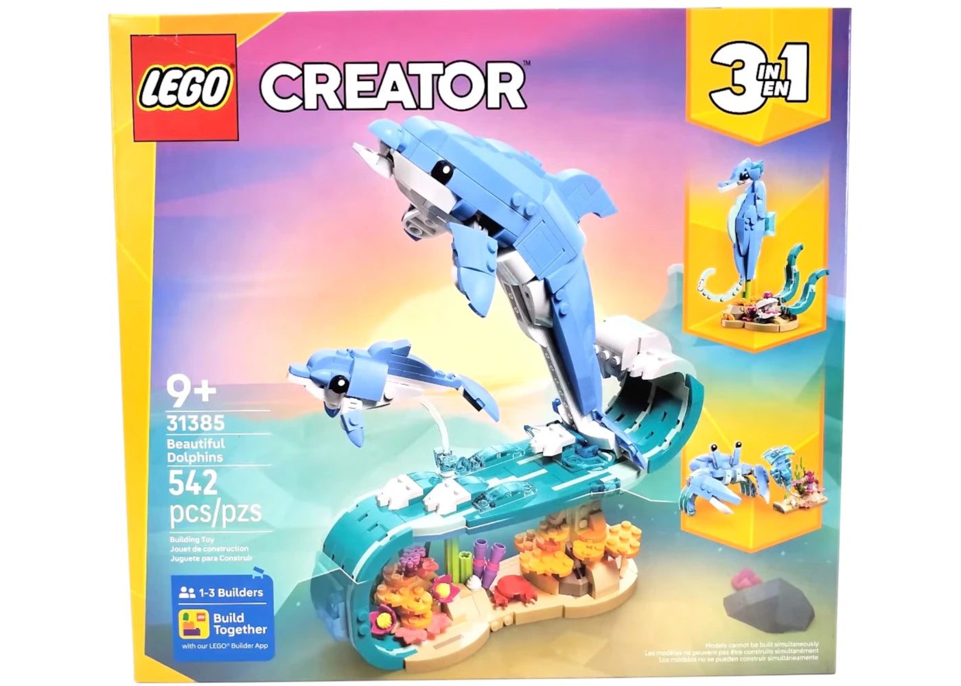 LEGO Creator 3-in-1 Sea Animals: Beautiful Dolphins Set 31385