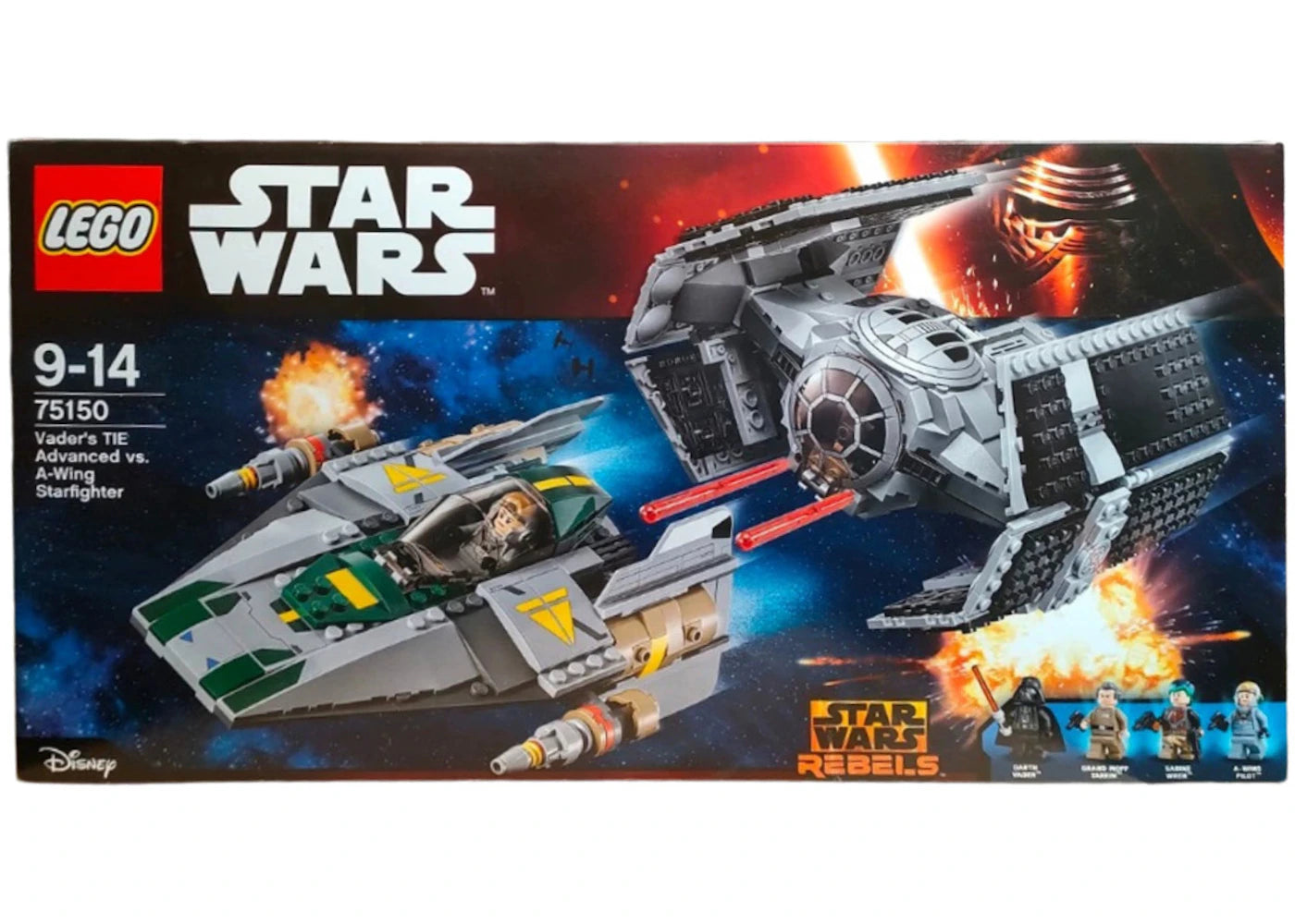 LEGO Star Wars Vader's TIE Advanced vs. A-wing Starfighter Set 75150 ...
