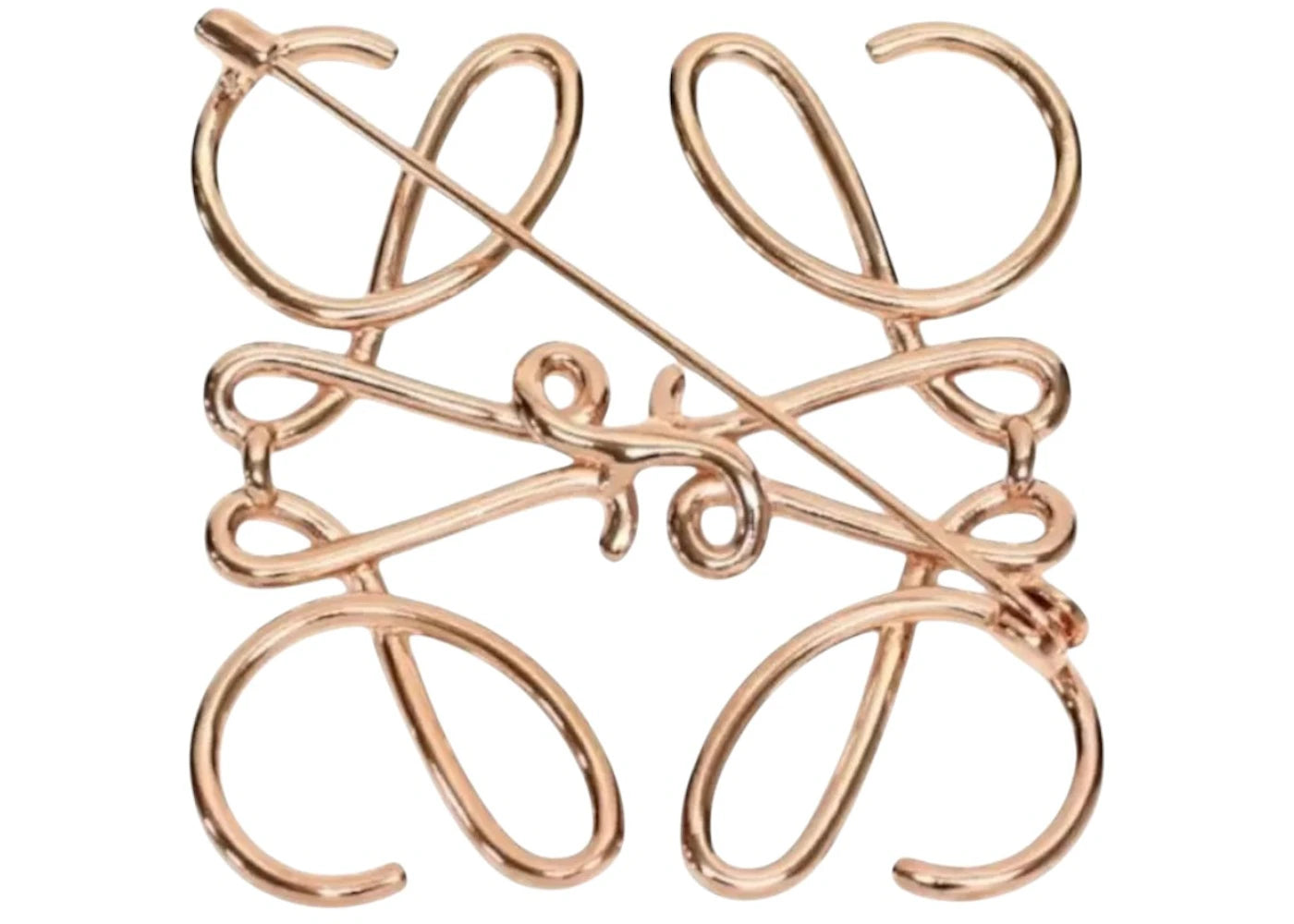 LOEWE Anagram Brooch Gold