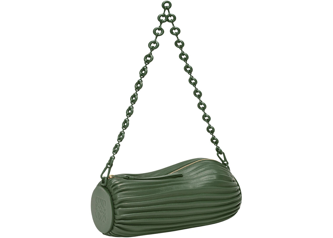 LOEWE Bracelet Pouch in Pleated Pappa Pleated Nappa Vintage Khaki