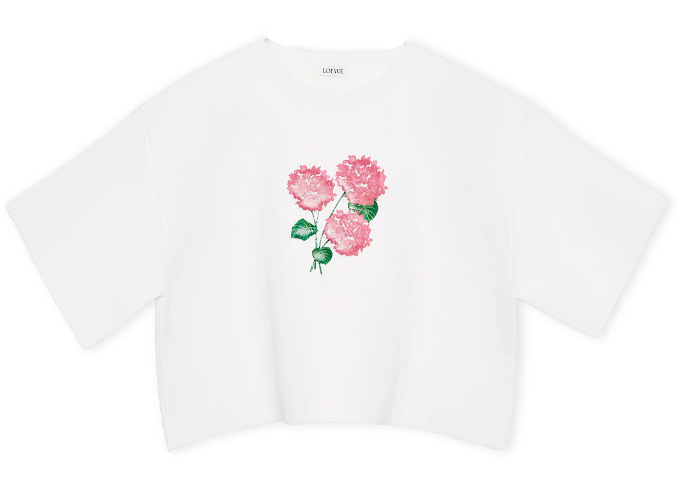 LOEWE Cropped Flower Viscose Cotton Blend Sweater Optic White