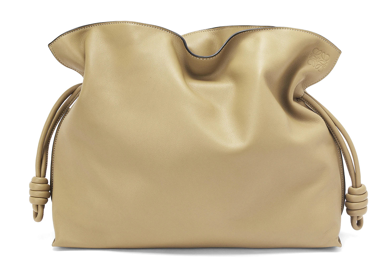LOEWE Flamenco Clutch In Nappa Calfskin Large Clay Green