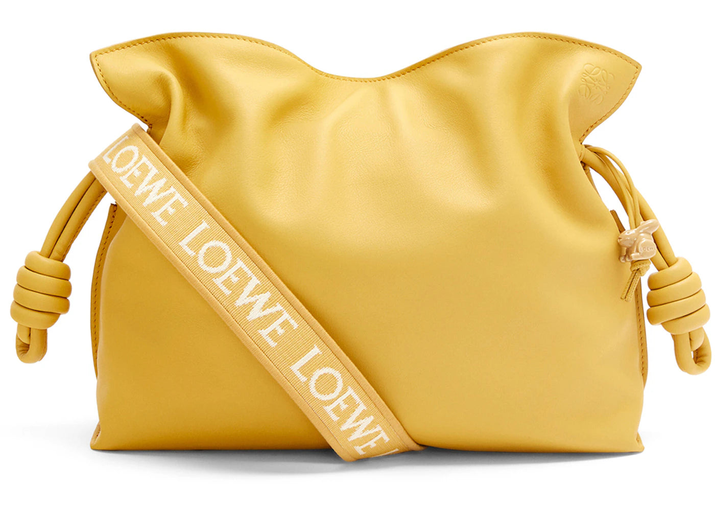 LOEWE Flamenco Clutch In Nappa Calfskin Pale Yellow Glaze