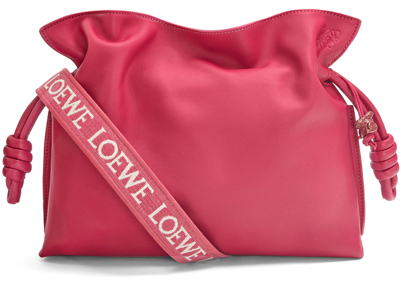 LOEWE Flamenco Clutch In Nappa Calfskin Ruby Red Glaze