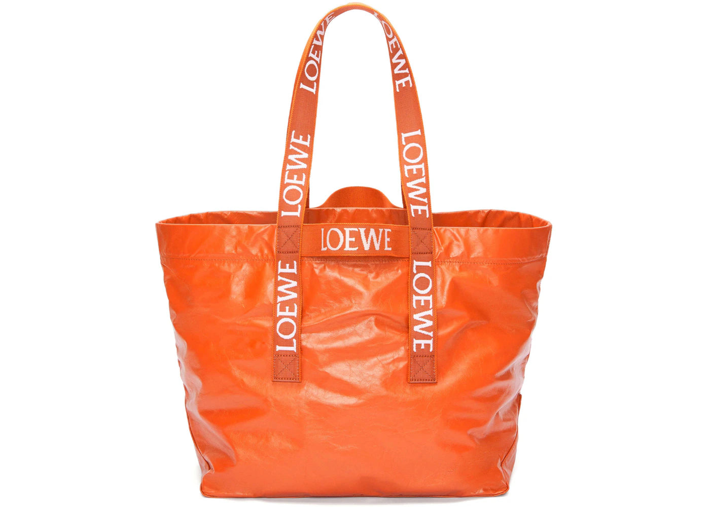 LOEWE Fold Shopper In Paper Calfskin Orange