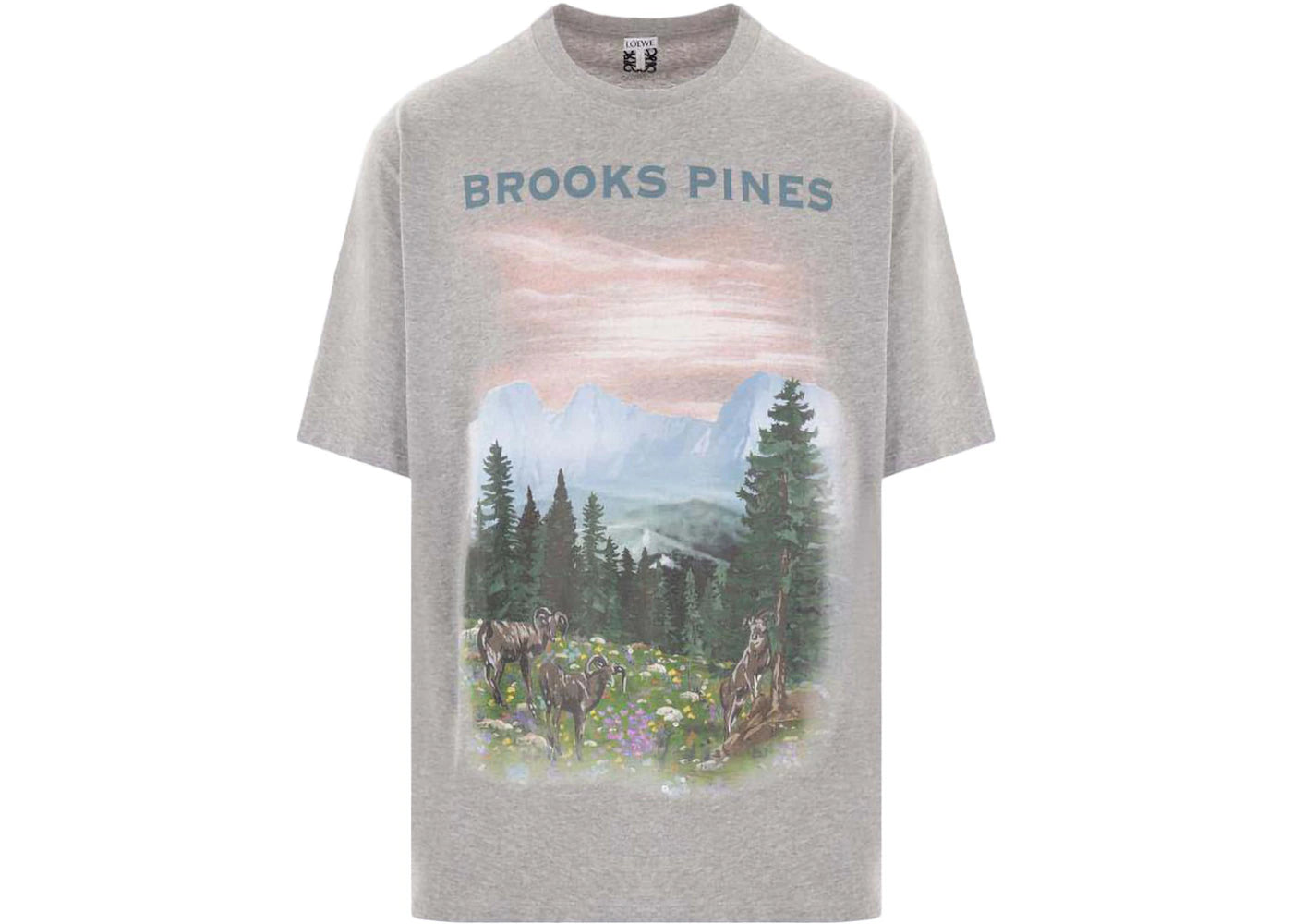 LOEWE Loose Fit Cotton T-Shirt Grey Melange