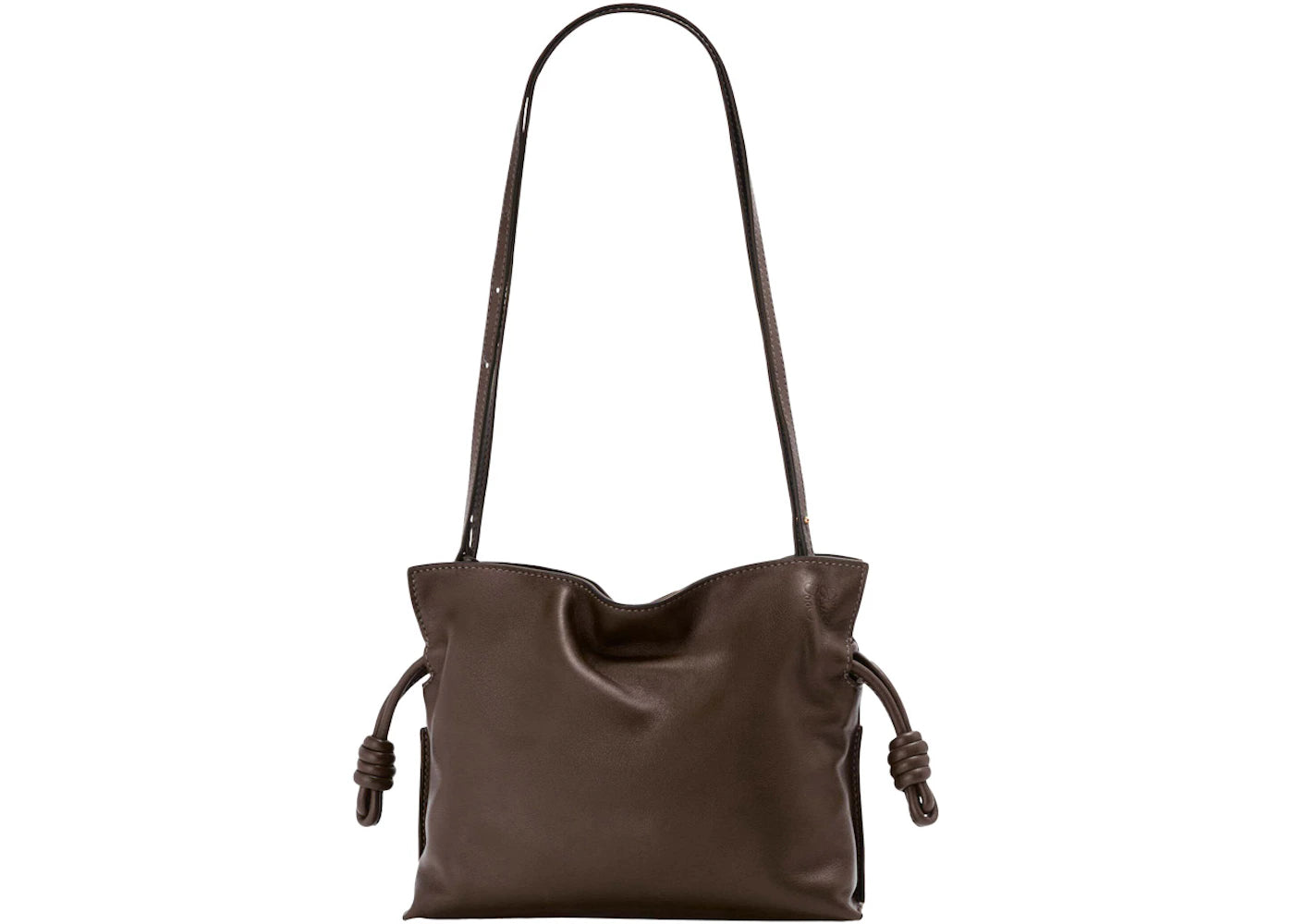 LOEWE Mini Flamenco Clutch in Nappa Calfskin Chocolate
