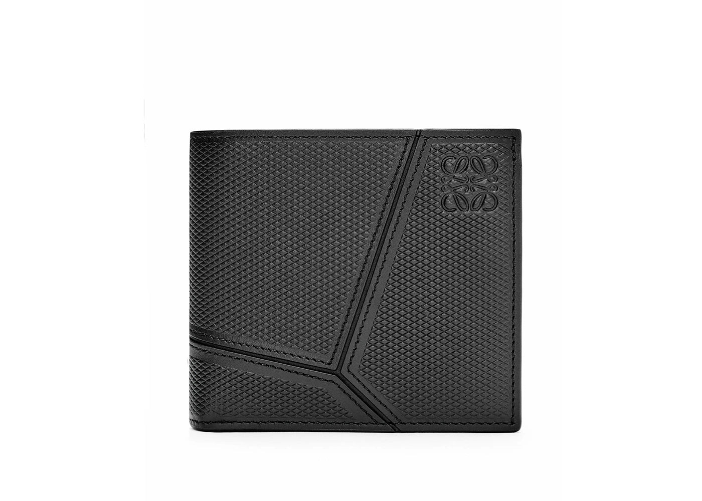 LOEWE Puzzle Bifold Coin Wallet In Diamond Calfskin Black
