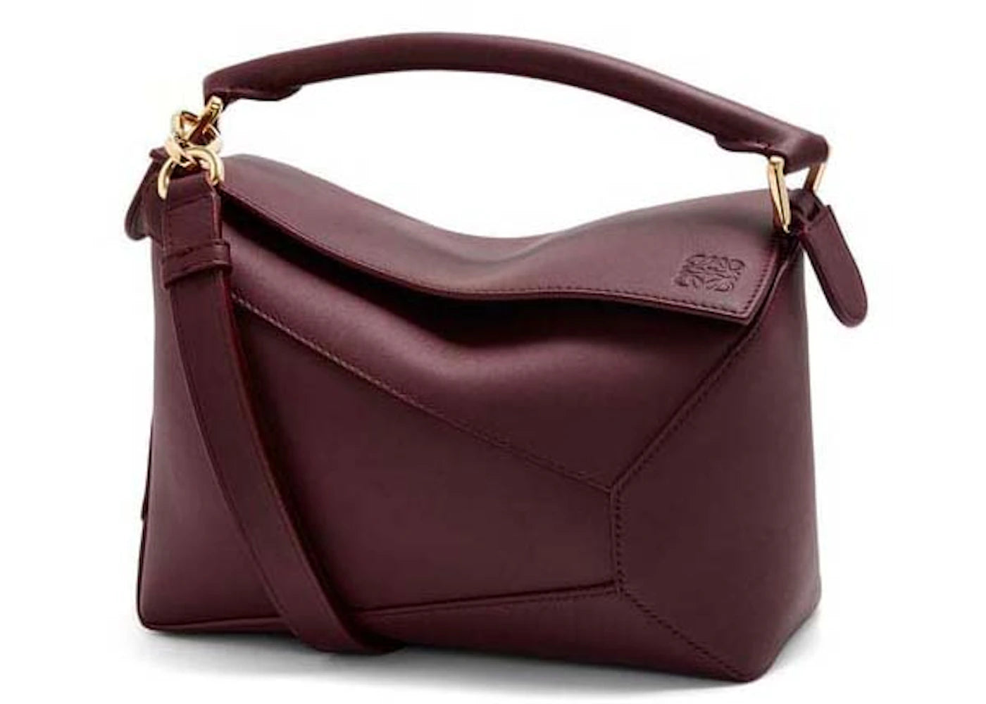 LOEWE Small Puzzle Bag In Classic Calfskin Dark Burgundy