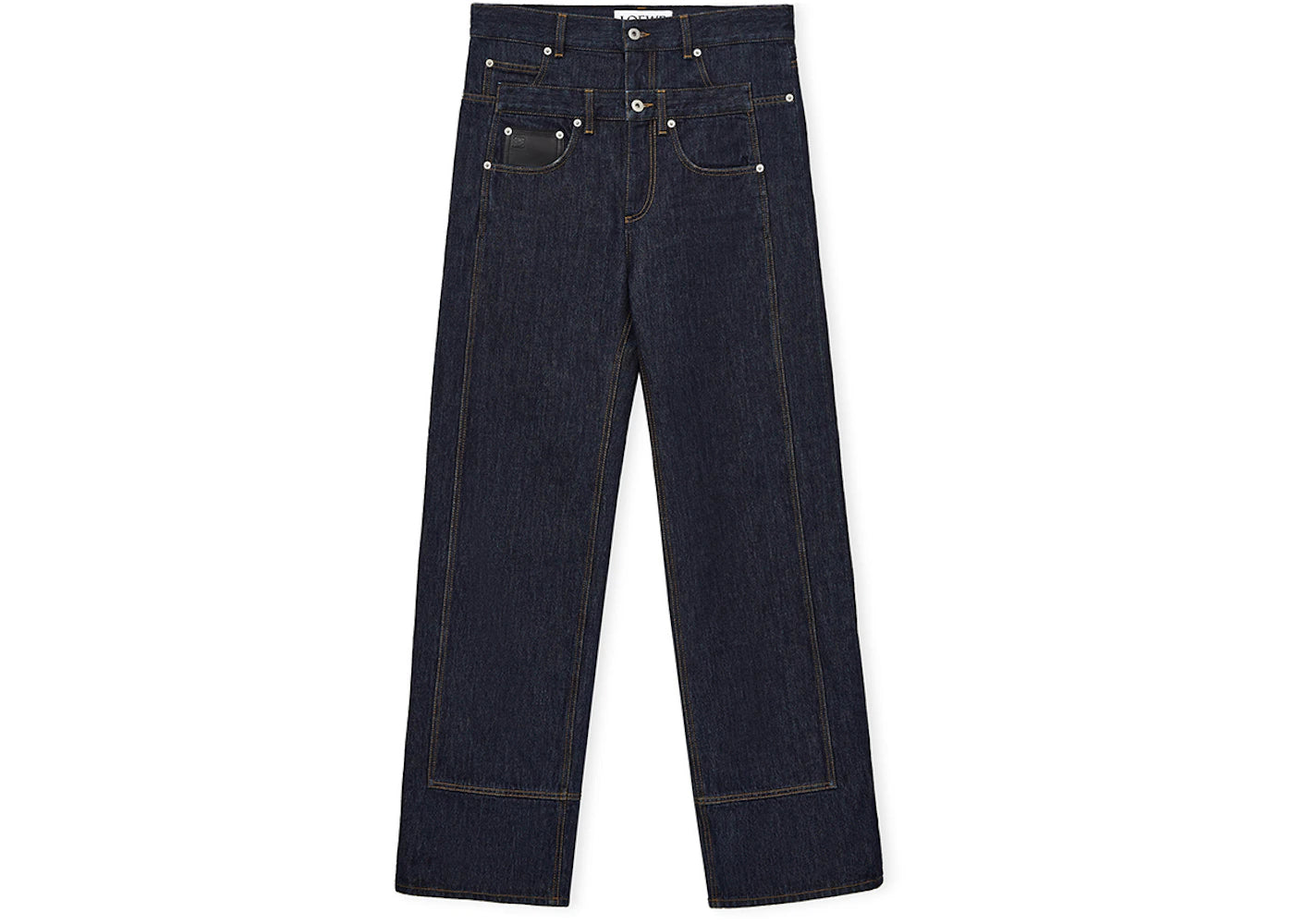 LOEWE Trompe L'Oeil Denim Jeans Dark Blue