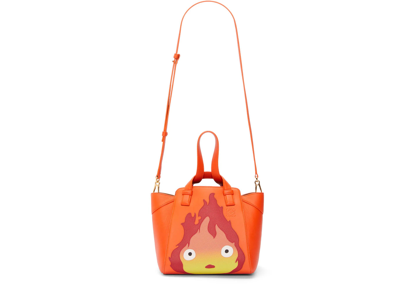 LOEWE x Howls Calcifer Hammock Nugget Bag In Satin Calfskin Orange