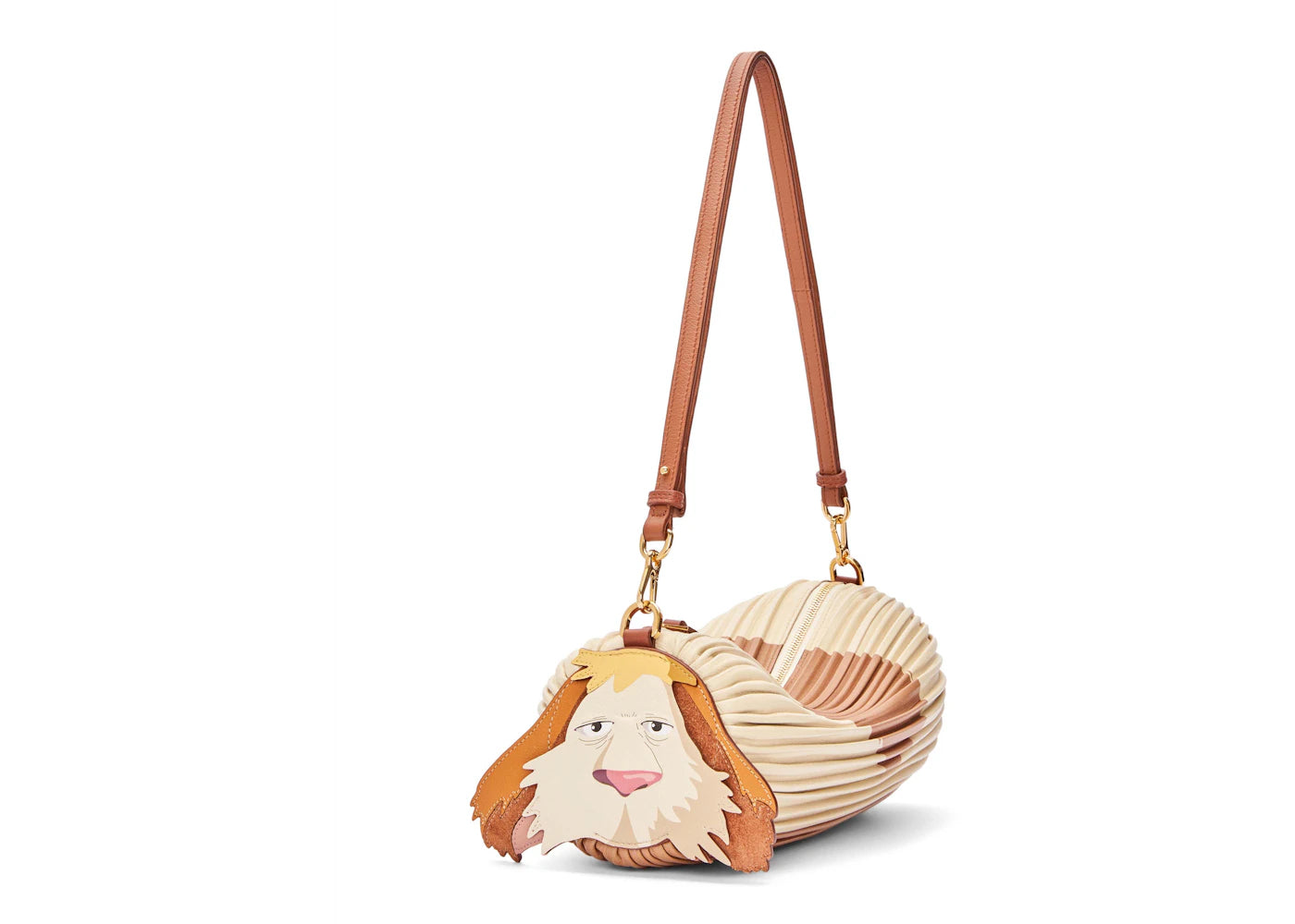 LOEWE x Howls Heen Bracelet Pouch In Pleated Nappa Rust