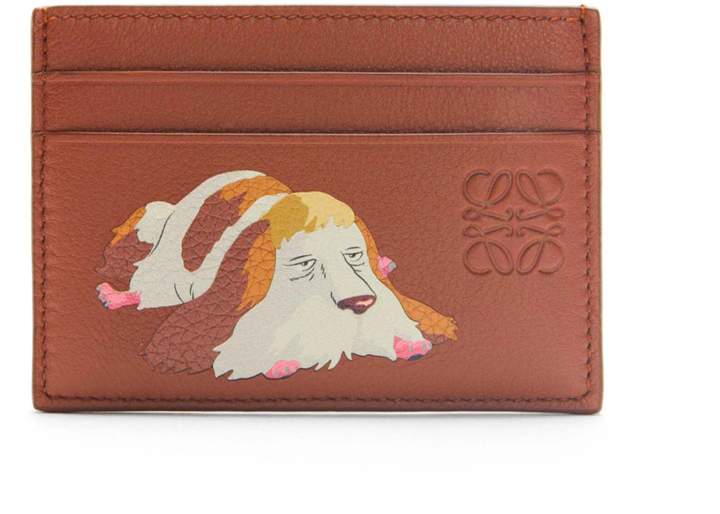 LOEWE x Howls Heen Plain Cardholder In Classic Calfskin Rust