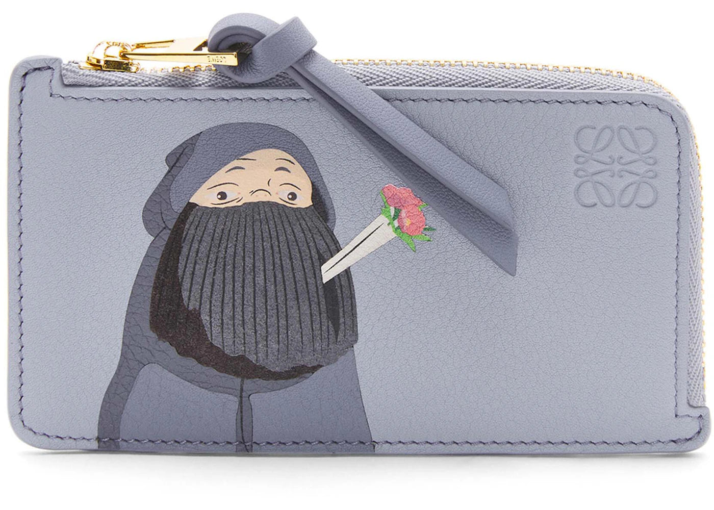 LOEWE x Howls Markl Coin Cardholder In Classic Calfskin Blue Lilac