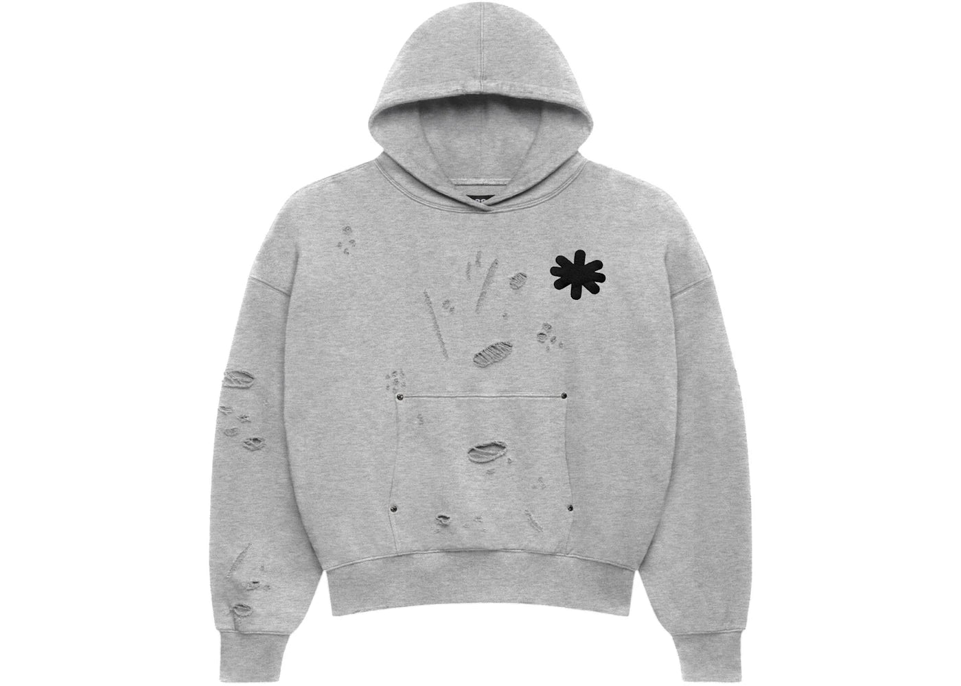 LOSTSHDWS DSTRY Double Layer Logo Hoodie Heather Grey