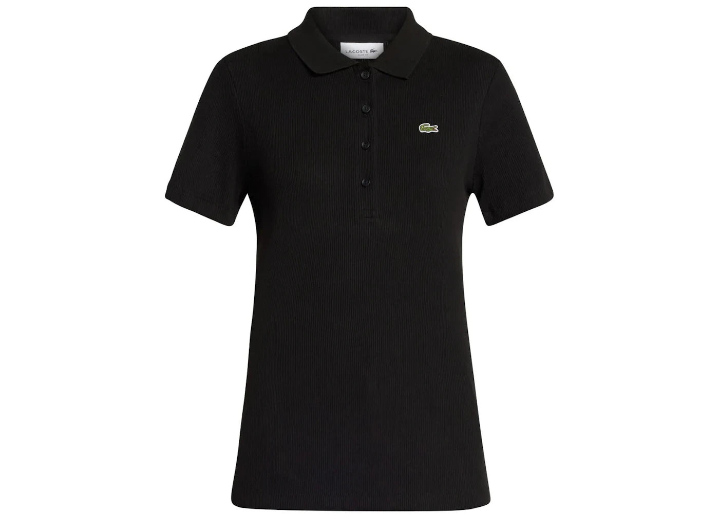Lacoste Slim Fit L.12.D Ribbed Cotton Polo Shirt Black