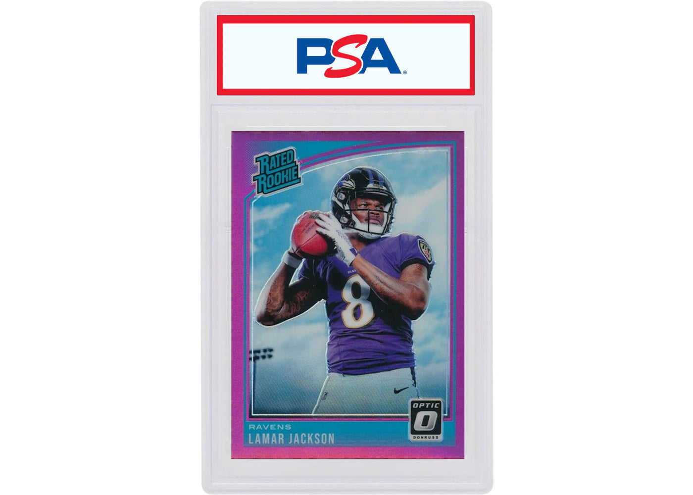 Lamar Jackson 2018 Panini Donruss Optic Rookie Pink #167 (PSA or BGS Graded)