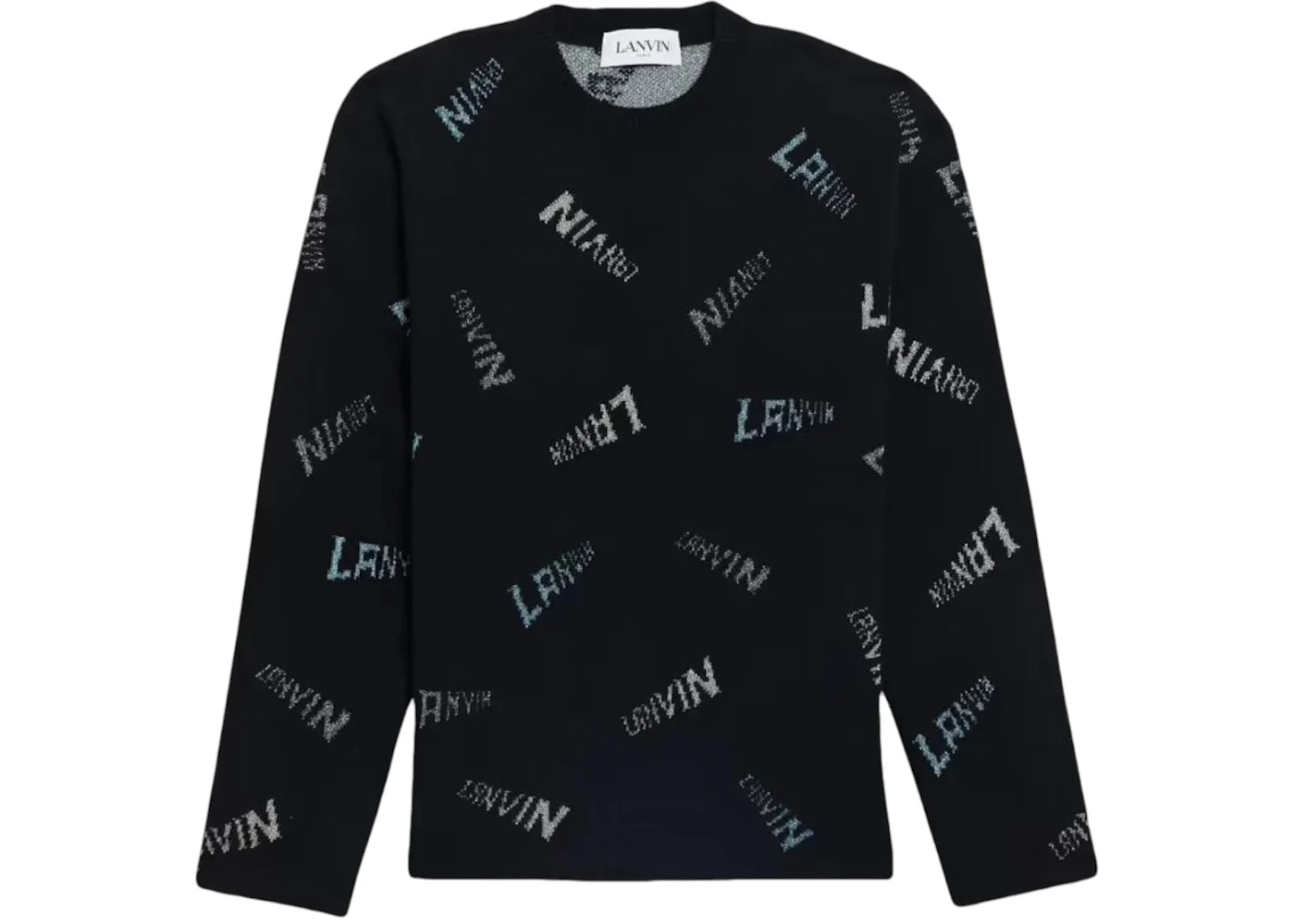 Lanvin Allover Logo Wool Sweater Black