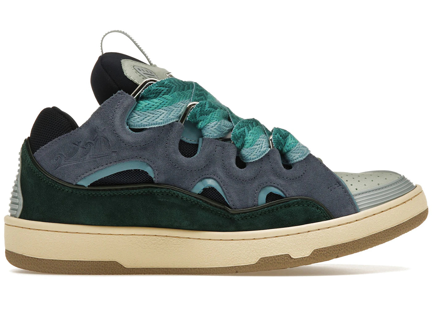 Lanvin Curb Sneaker Grey Dark Green Light Blue