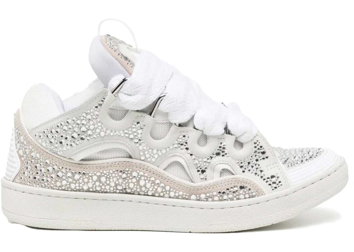 Lanvin Curb Sneaker White Rhinestone