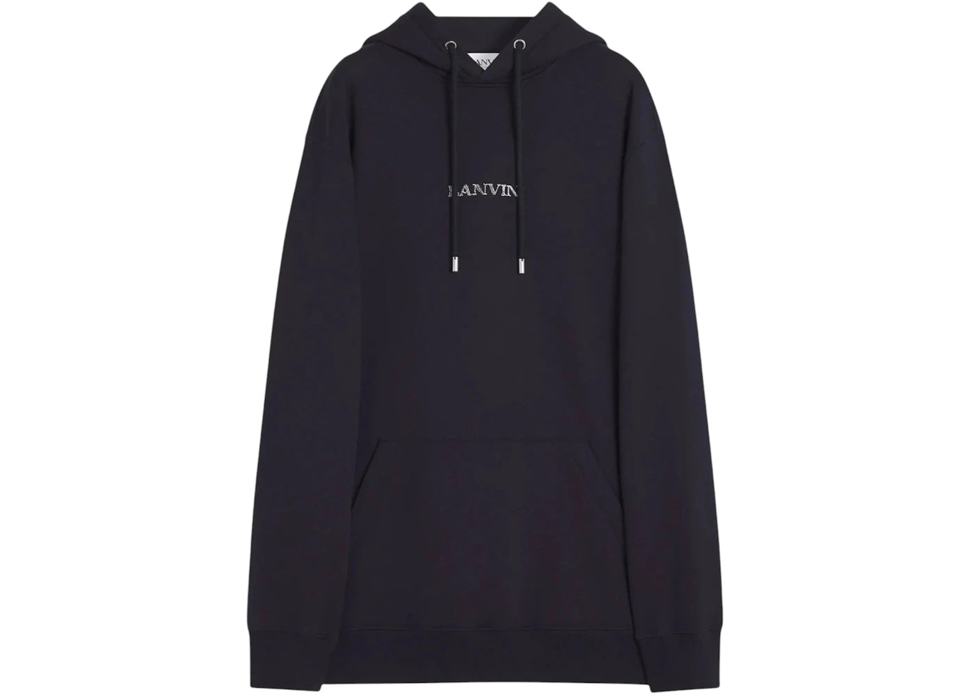Lanvin Embroidered Loose Logo Hoodie Black