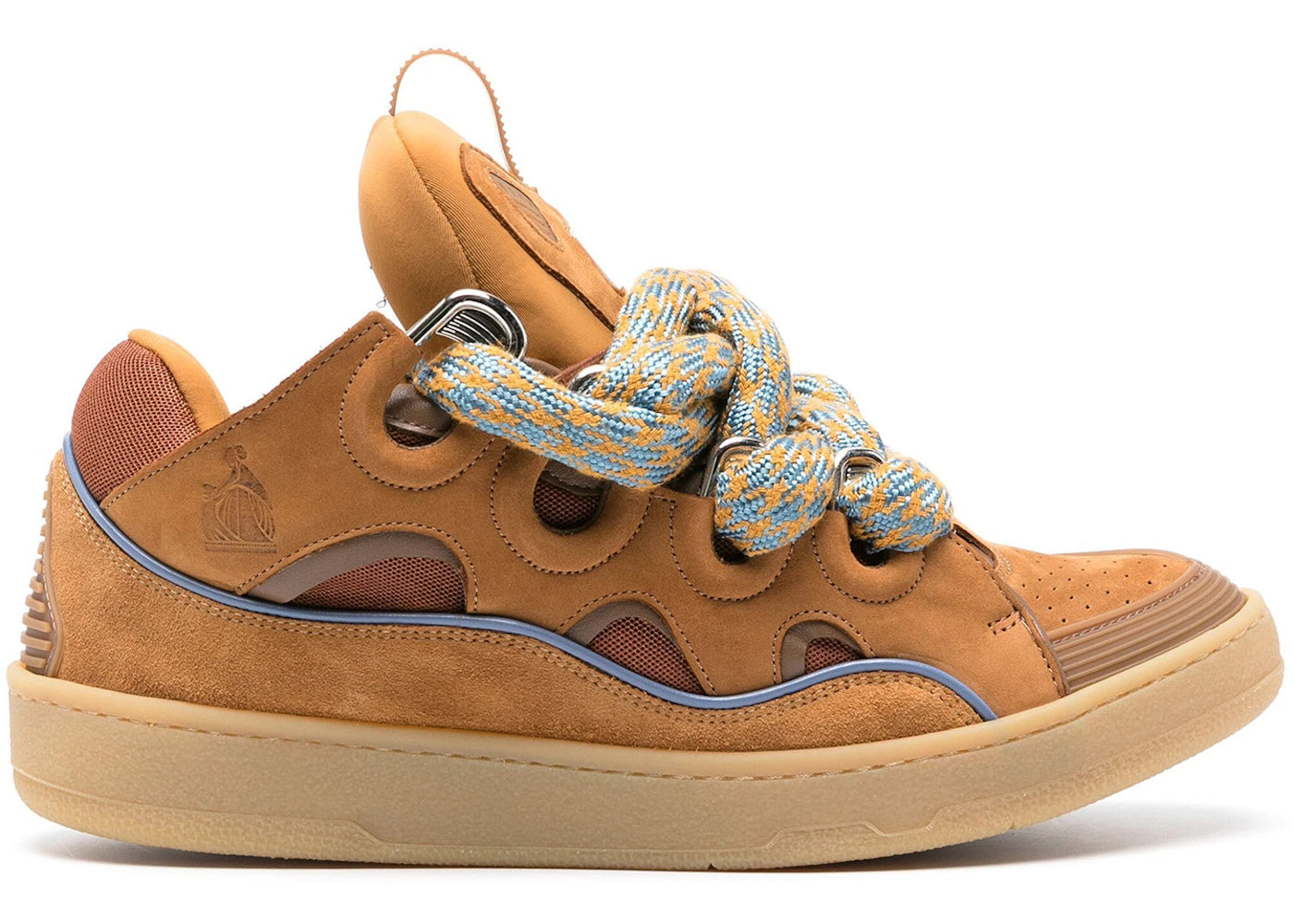 Lanvin Leather Curb Snake Laces Camel