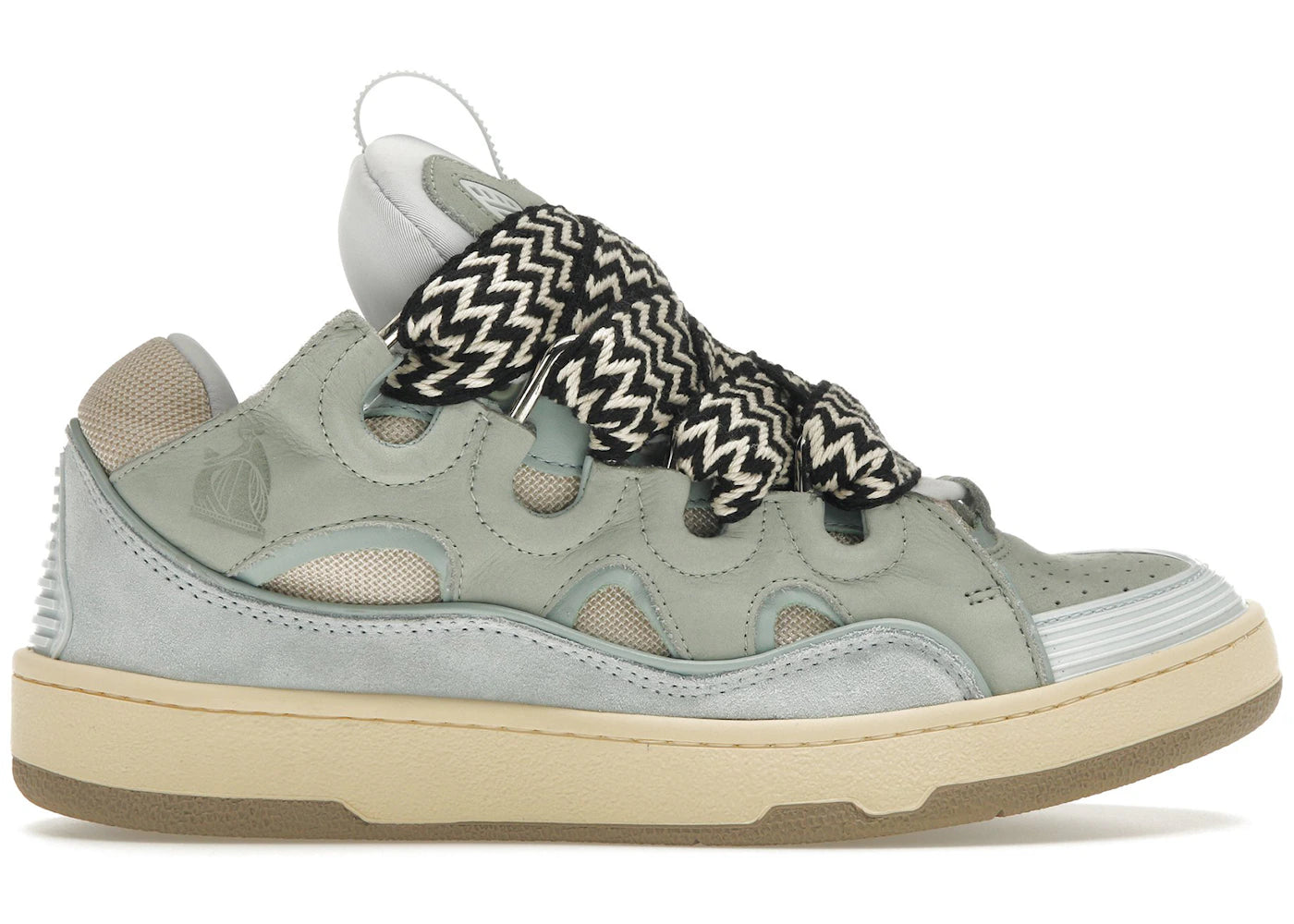 Lanvin Leather Curb Sneaker Pale Blue