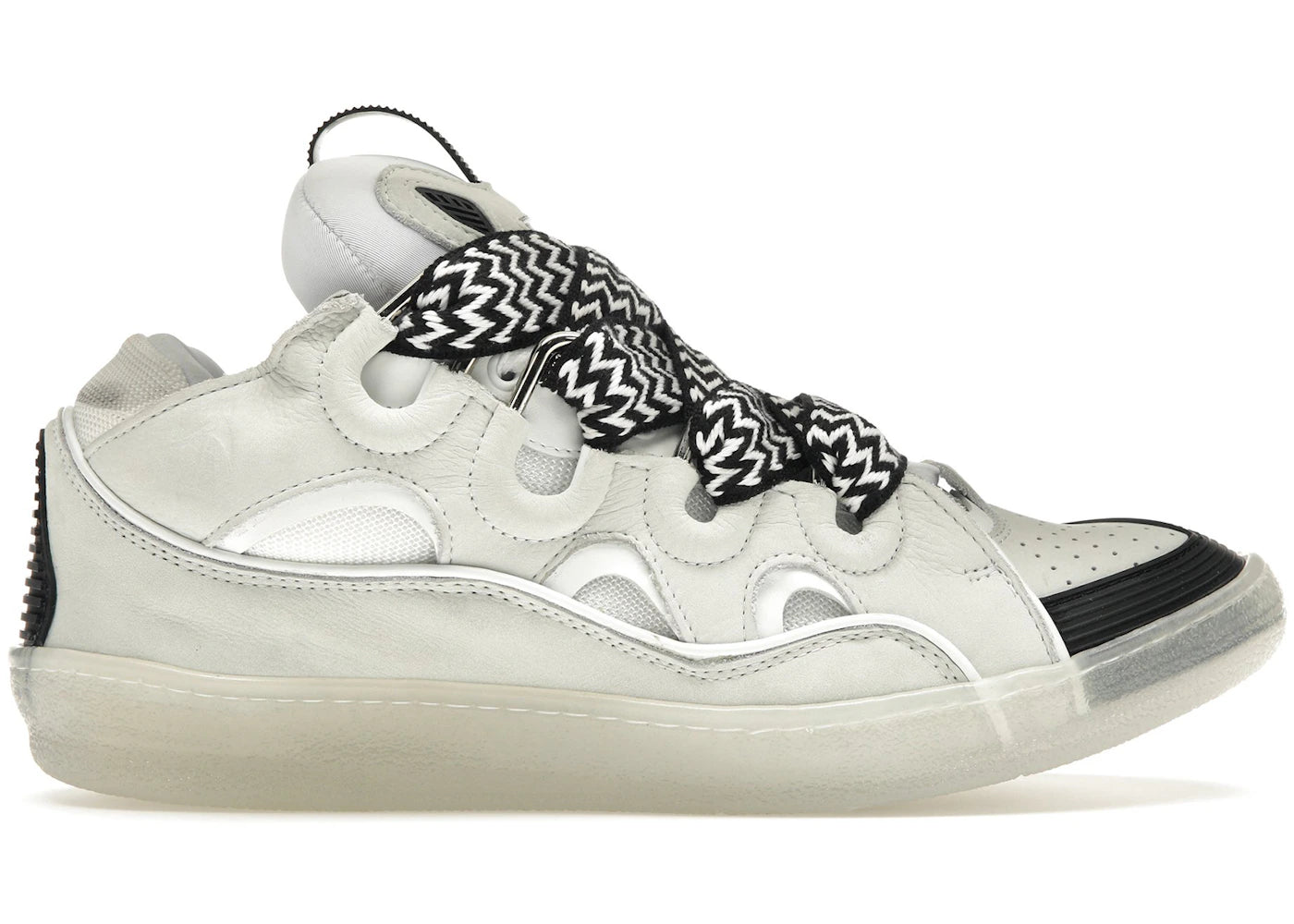 Lanvin Leather Curb Sneaker White