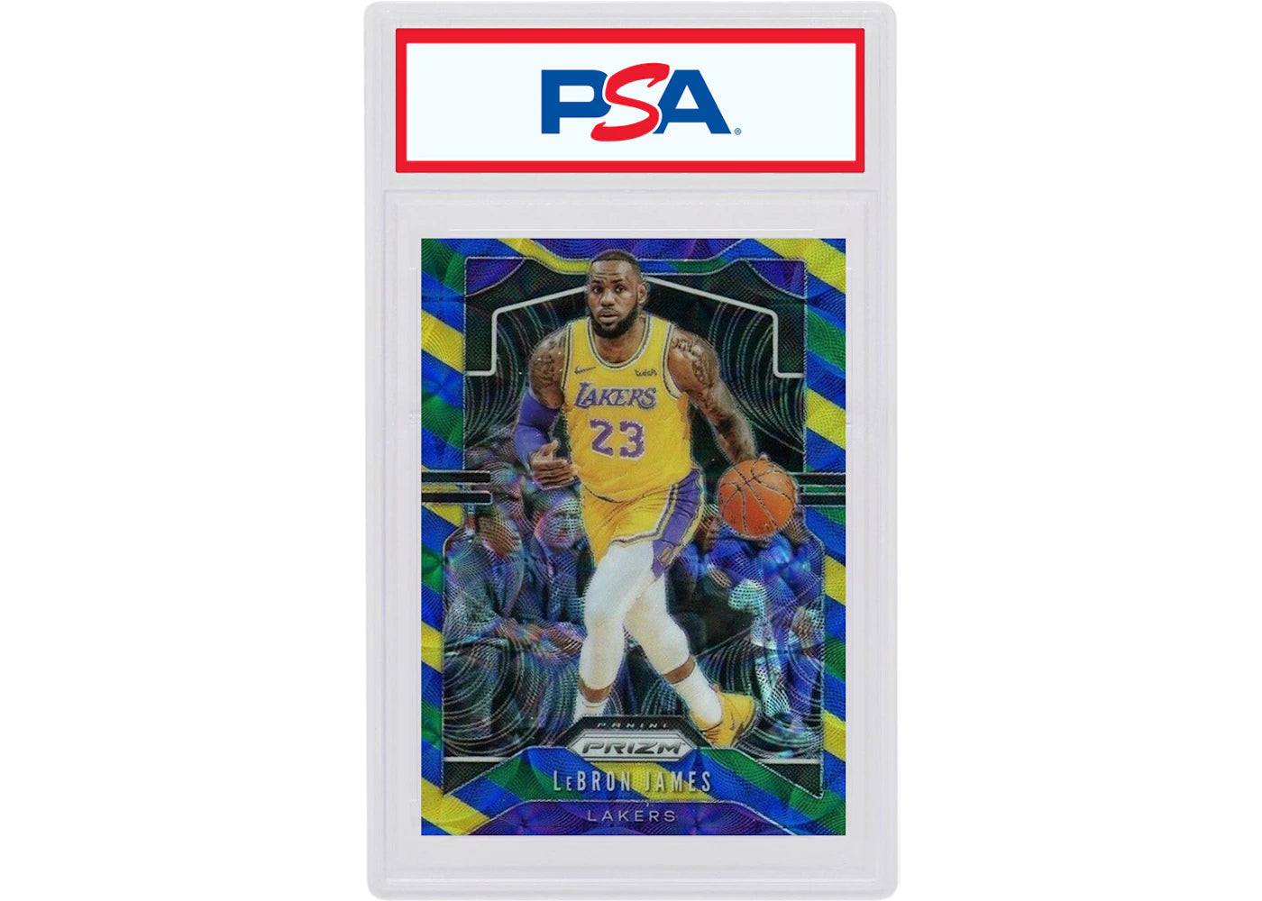 LeBron James 2019 Panini Prizm Blue/Yellow/Green Choice #129 (PSA or BGS Graded)