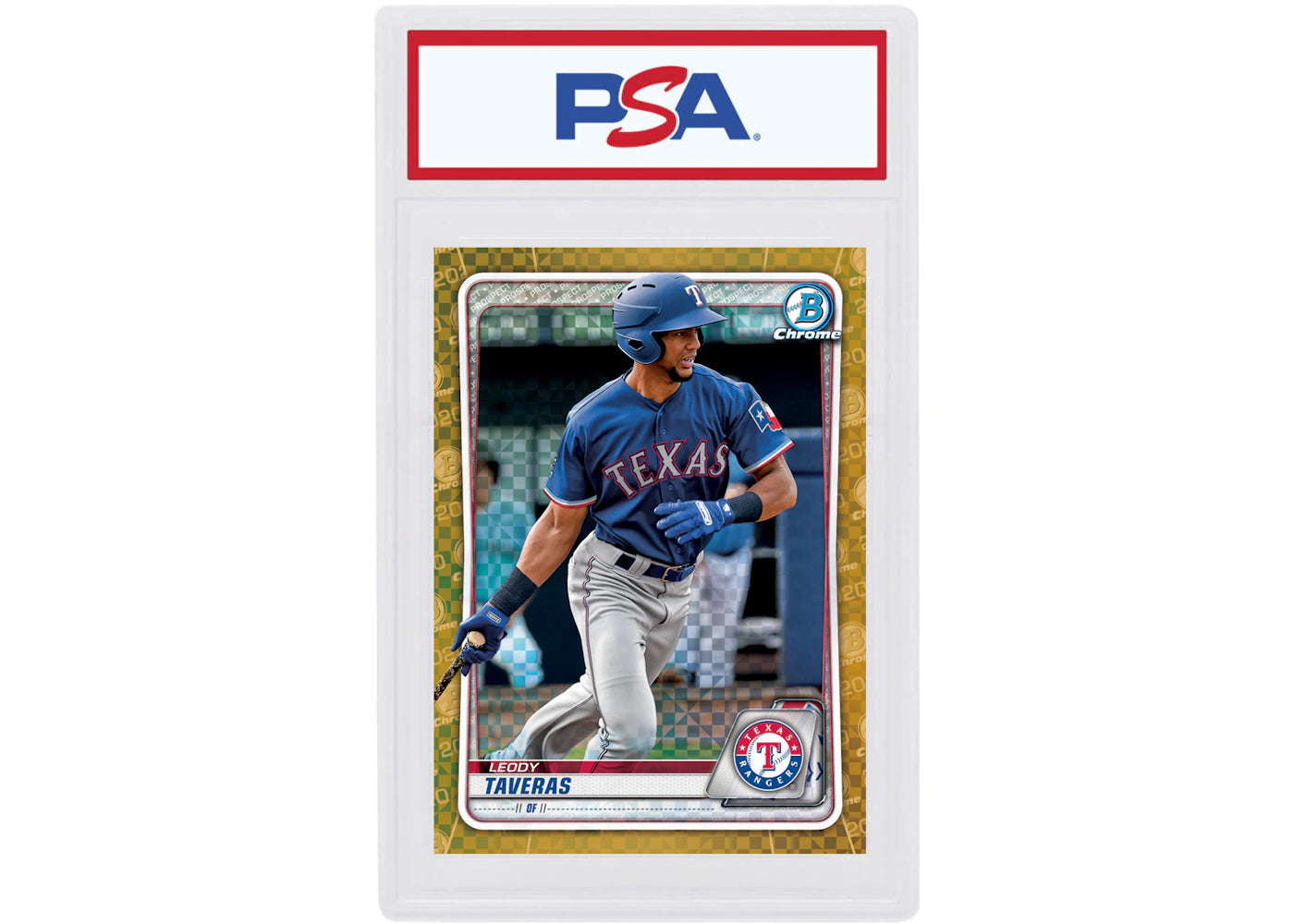 Leody Taveras 2020 Bowman Chrome X Gold X-Fractor /3 #BCP-188 (PSA or BGS Graded)