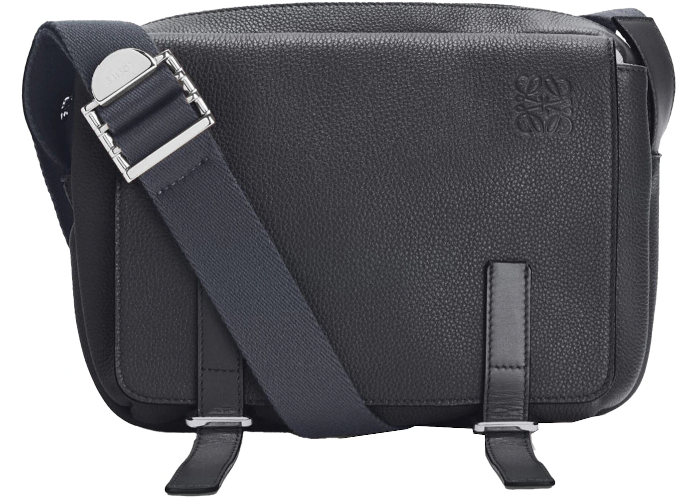 LOEWE Military Messenger Bag in Soft Grained Calfskin XS Anthracite