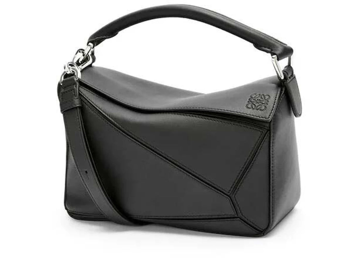 LOEWE Puzzle Bag in Classic Calfskin Small Black