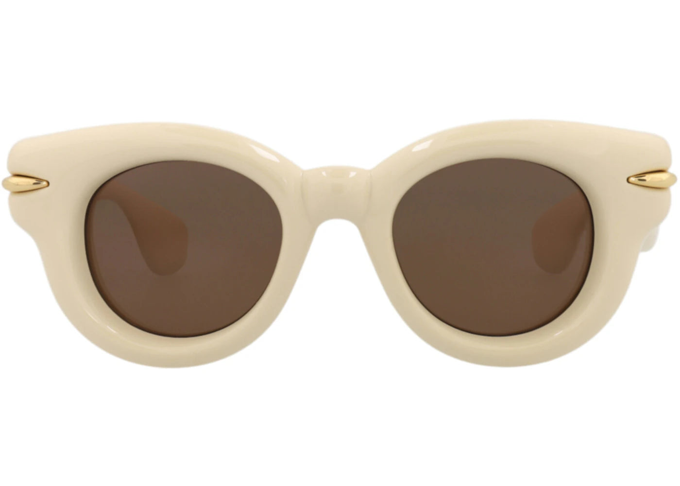 LOEWE Round-Frame Acetate Sunglasses Ivory Ivory Brown (LW40118I-46-25E)